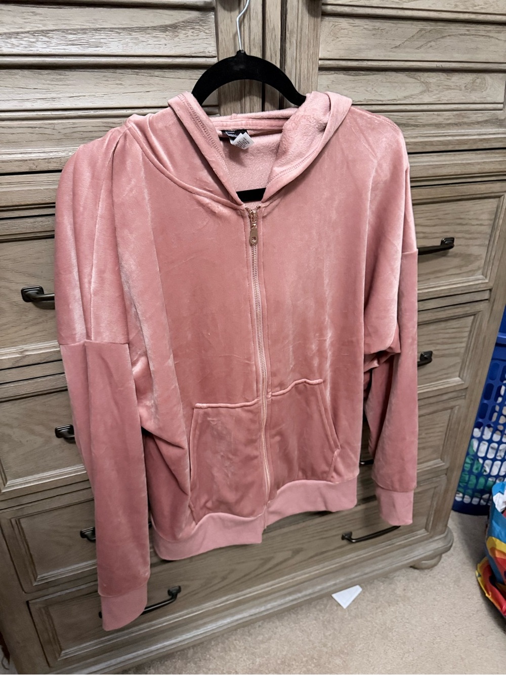 Felina Dusty Rose Velour Zip Hoodie and Jogger Set